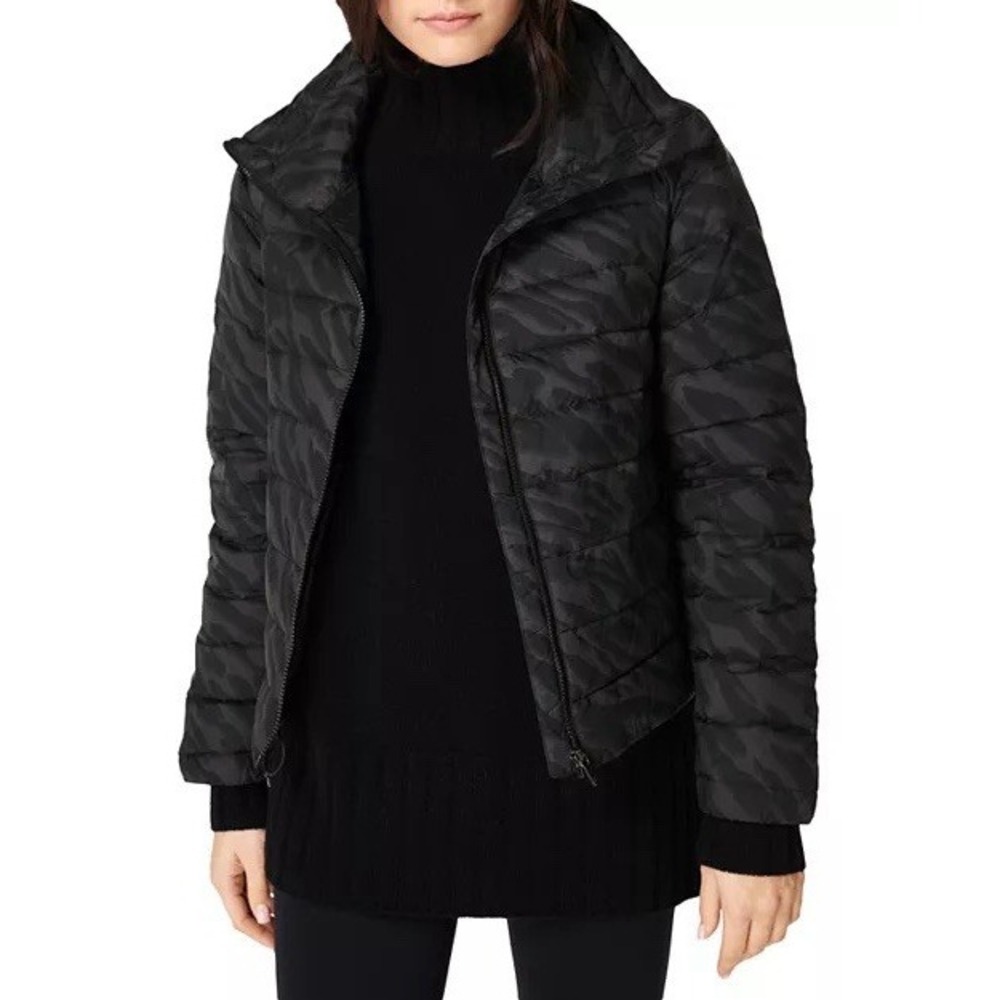Sweaty Betty Pathfinder Packable Puffer Jacket Size XS Down Fill Black Zebra